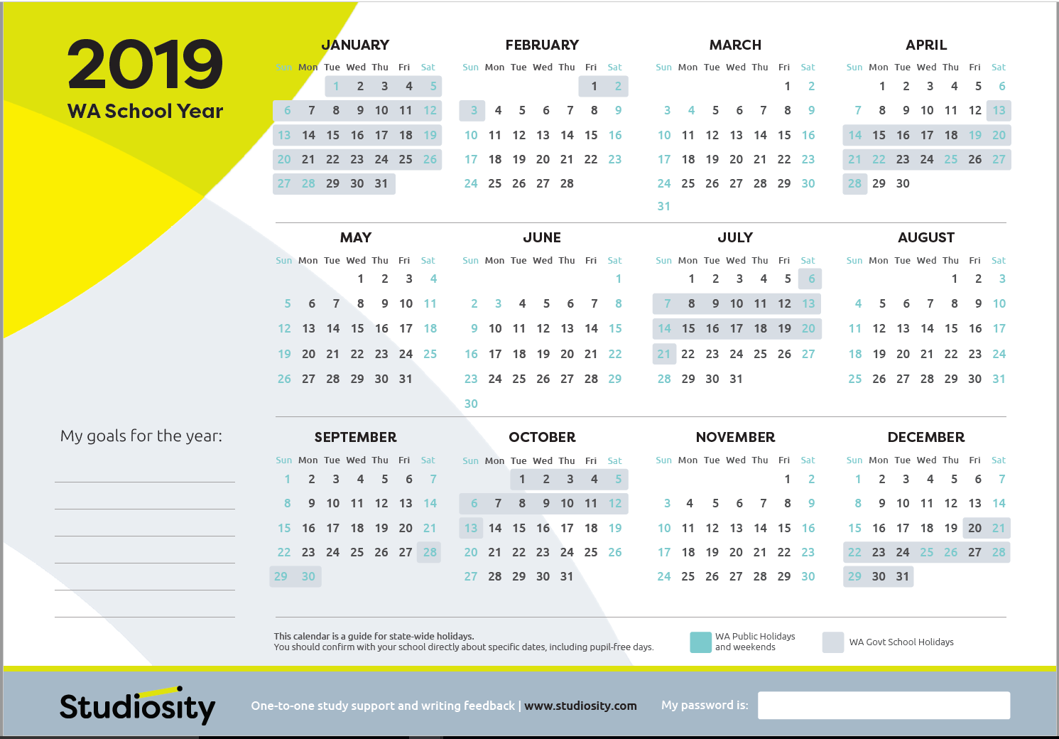 School terms and public holiday dates for WA in 2019 Studiosity